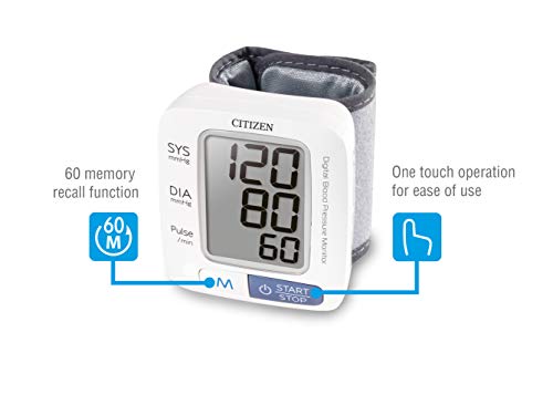 Citizen Digital Wristwatch: Large Display Blood Pressure Monitor