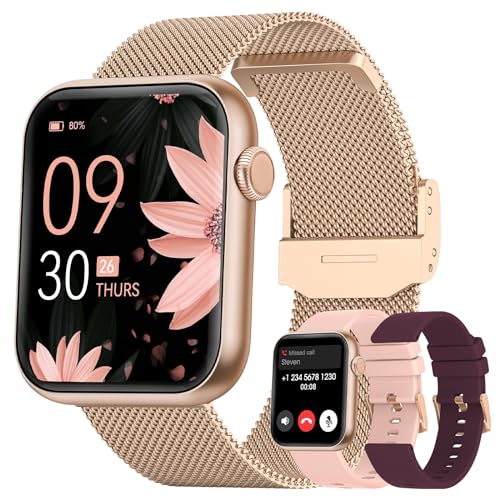 AKUMAKA Women's Smartwatch: Answer/Make Calls, SpO2, Heart Rate