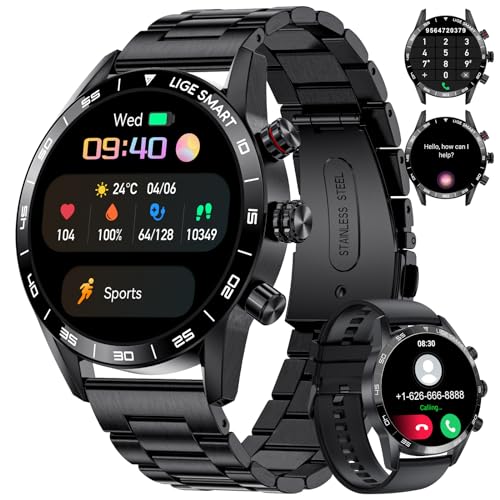 LIGE Men's Smart Watch: Calls, Chat, Fitness