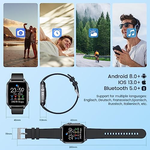 2.0" Touch Screen Smartwatch: Fitness Tracker for Men