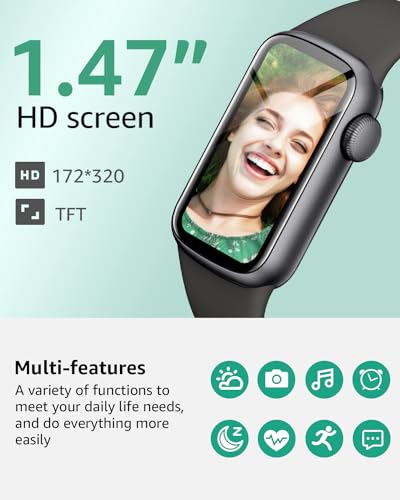 IMFRCHCS Smartwatch: Full Screen, Heart Rate Monitor, Sport Modes