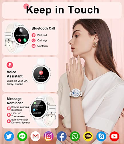 SIEMORL Women's 1.32" Smartwatch: Calls, Fitness, Sports