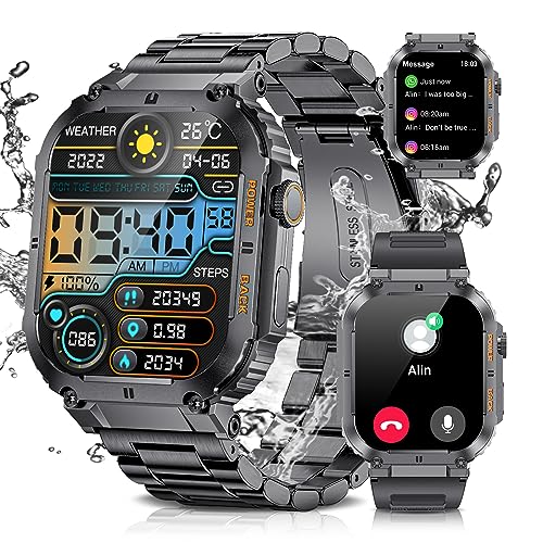 Men's Military Smartwatch: Answer Call, HD Touch Screen