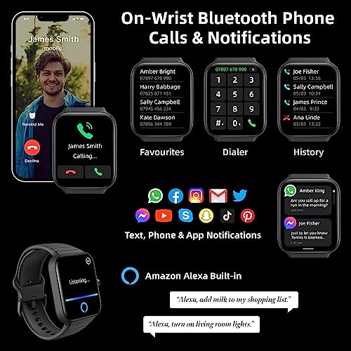 Alexa Smart Watch with Heart Rate Sleep Monitor