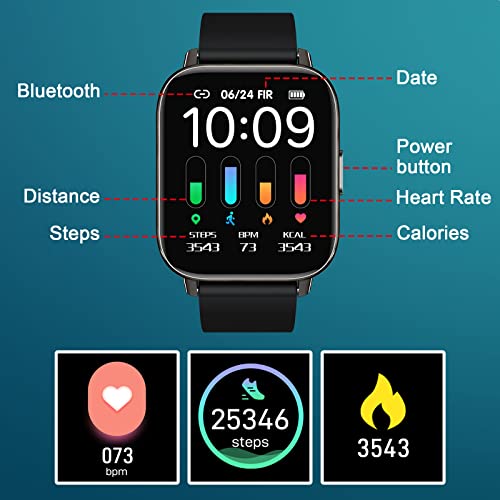 1.69" Smartwatch - Sleep/Heart Rate Tracker, Sport Modes