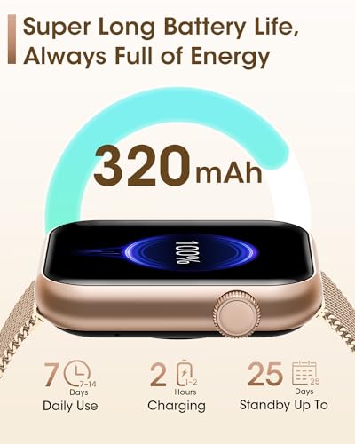 AKUMAKA Women's Smartwatch: Answer/Make Calls, SpO2, Heart Rate