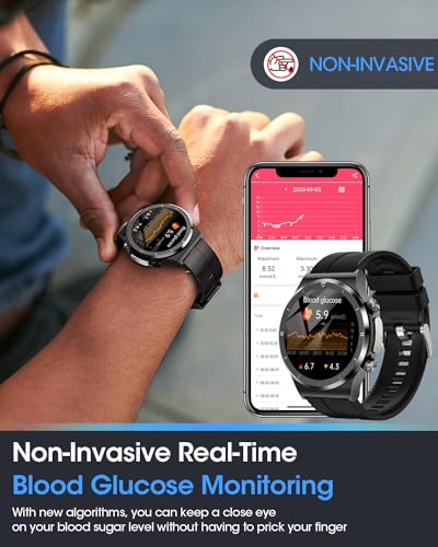 AKUMAKA Smartwatch: ECG, Blood Glucose, Fitness, Waterproof IP68