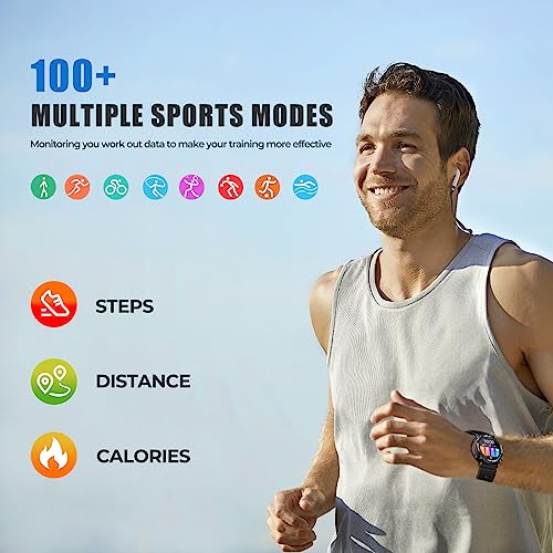 VIRAN Men's Smartwatch: Make Calls, 5ATM Waterproof