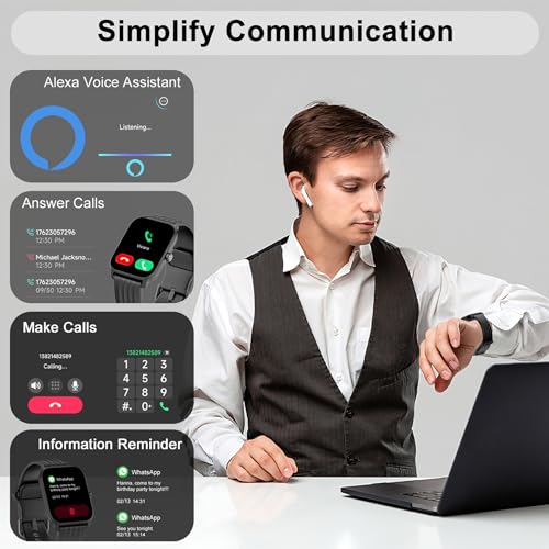 Baolubao Smartwatch: Alexa, Calls, Fitness, Sleep, Waterproof