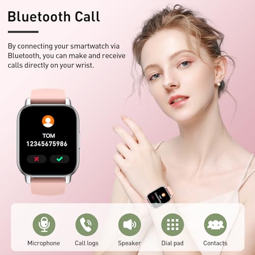Women's Smartwatch: Answer/Make Calls, Heart Rate Sleep Monitor