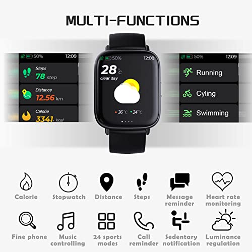 Smartwatch with Body Thermometer and Heart Rate Monitor