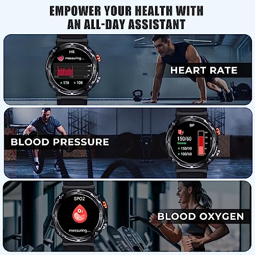 VIRAN Men's Smartwatch: Make Calls, 5ATM Waterproof