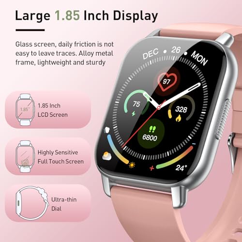 Women's Smartwatch: Answer/Make Calls, Heart Rate Sleep Monitor