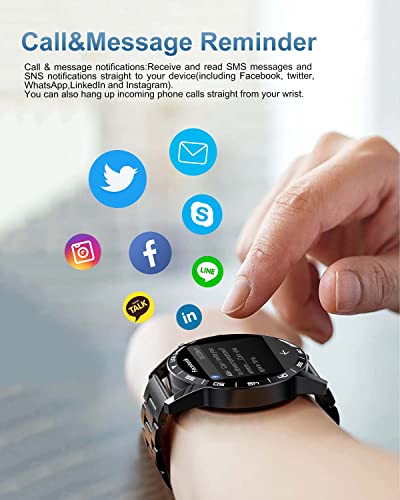 LIGE Men's Smart Watch: Calls, Chat, Fitness