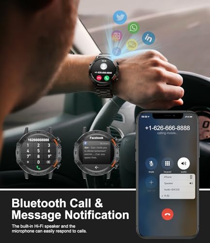 BANGWEI Men's Smartwatch: Call, Fitness Tracker, HR Monitor