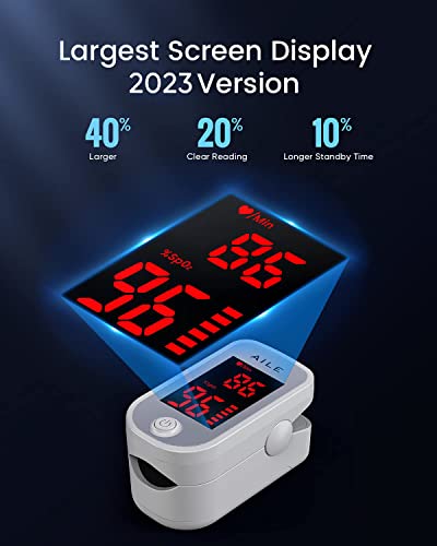 AILE Pulse Oximeter: Accurate Red Screen Oxygen Monitor