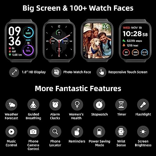 Alexa Smart Watch with Heart Rate Sleep Monitor