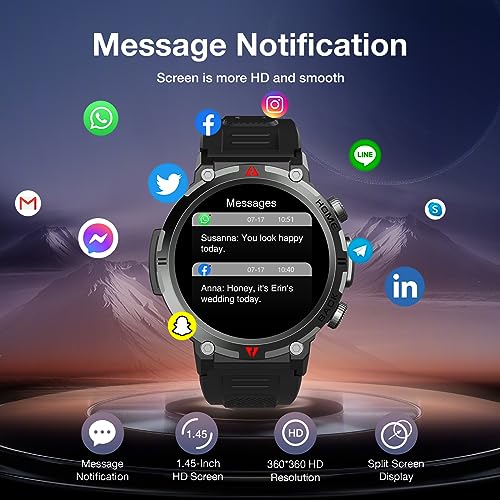 Smartwatch: Call/Answer, 1.45" HD, 110+ Sports Modes