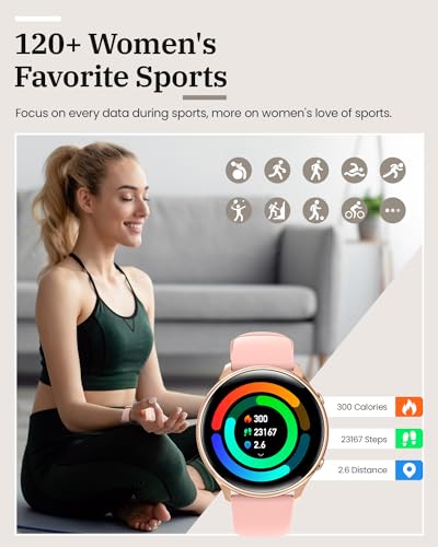 AKUMAKA Women's Smartwatch, Calls, Fitness Tracker