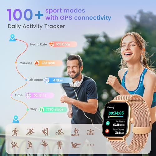 Women's 1.83" Smartwatch: Calls, Heart Rate, Sleep Monitor
