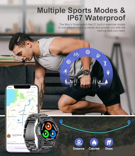 BANGWEI Men's Smartwatch: Call, Fitness Tracker, HR Monitor