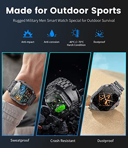 LIGE Military Smart Watch with 400mAh Battery