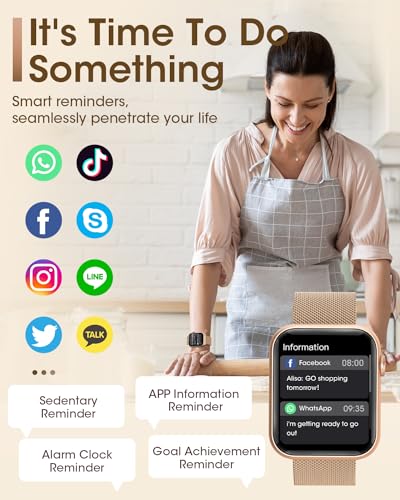AKUMAKA Women's Smartwatch: Answer/Make Calls, SpO2, Heart Rate