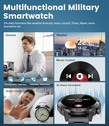 LIGE Smart Watches: 1.43" AMOLED, Bluetooth, Heart Rate