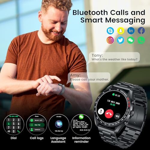 Men's Smartwatch Fitness Tracker - Call Function, Waterproof
