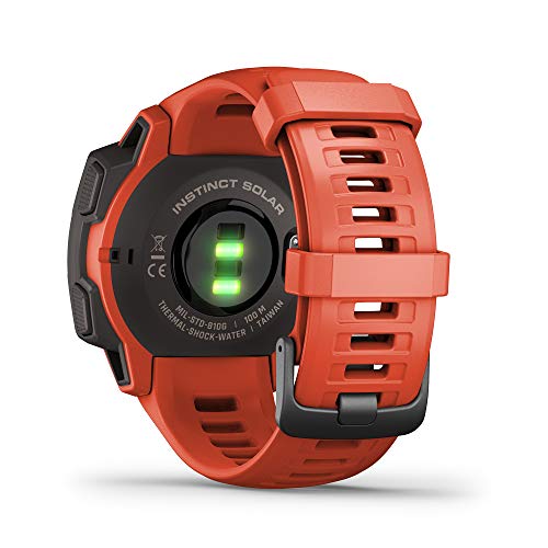 Garmin Instinct Solar Outdoor Smartwatch, Flame Red