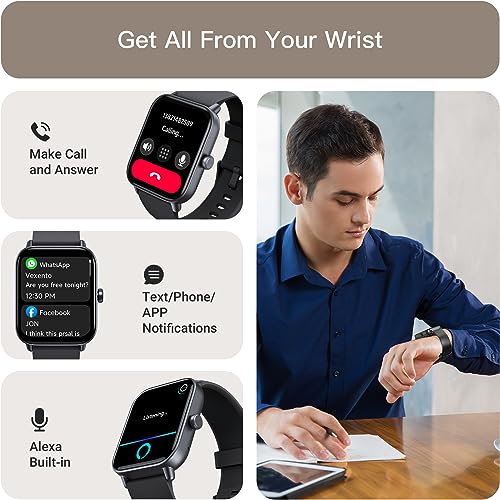 Men's Smartwatch: Alexa Built-in, Bluetooth Call, 1.8" Display