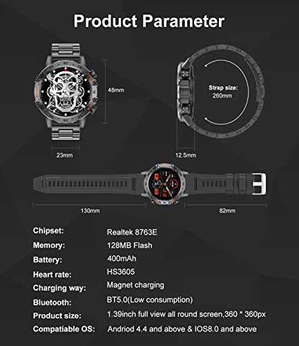 BANGWEI Men's Smartwatch: Call, Fitness Tracker, HR Monitor