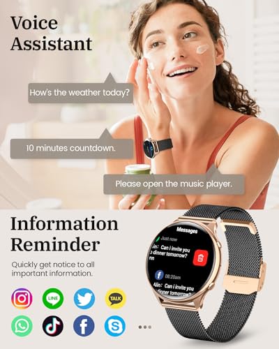 AKUMAKA Women's Smartwatch, Calls, Fitness Tracker