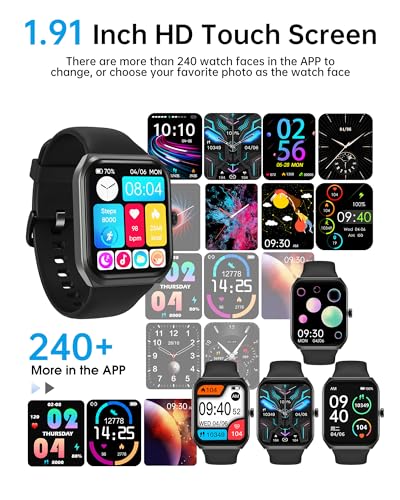 Men's 1.91" Smartwatch With Call Functions, Health Monitoring, and Sports Features