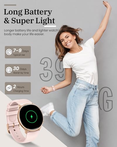 AKUMAKA Women's Smartwatch, Calls, Fitness Tracker