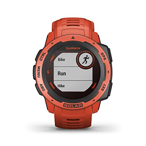 Garmin Instinct Solar Outdoor Smartwatch, Flame Red
