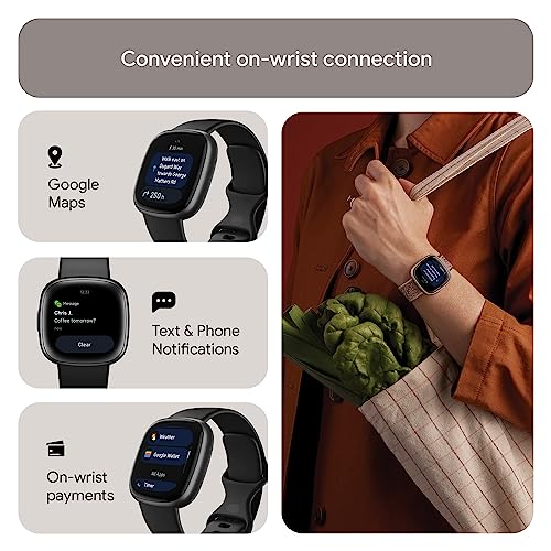 Fitbit Versa 4 GPS Smartwatch - iOS/Android Compatible, Black