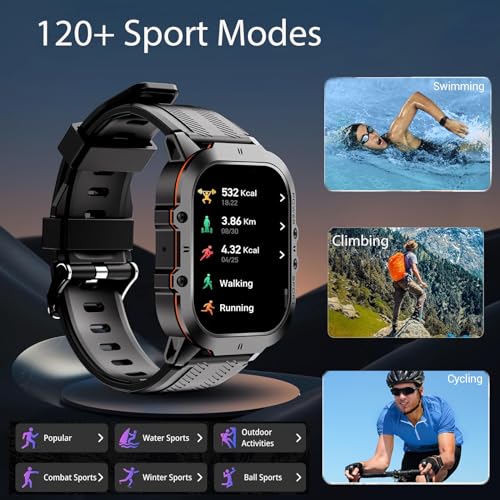 LEMFO 1.96" AMOLED Smart Watch: Men's 110+ Sports Modes