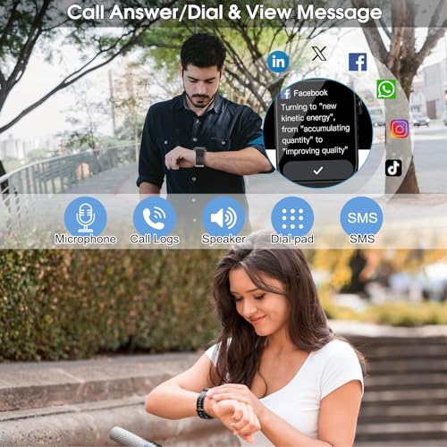 VKROBAG Smart Watch: Answer/Make Call, 1.85", 112 Sports Modes