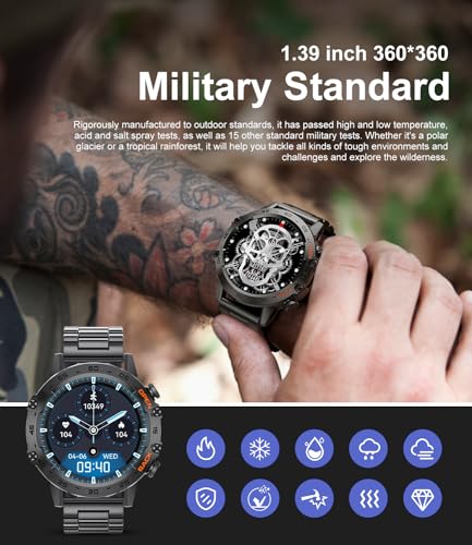 BANGWEI Men's Smartwatch: Call, Fitness Tracker, HR Monitor
