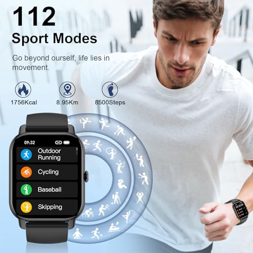 1.85" Smart Watch: Calls, Tracker, Heart Rate, Sleep Monitor