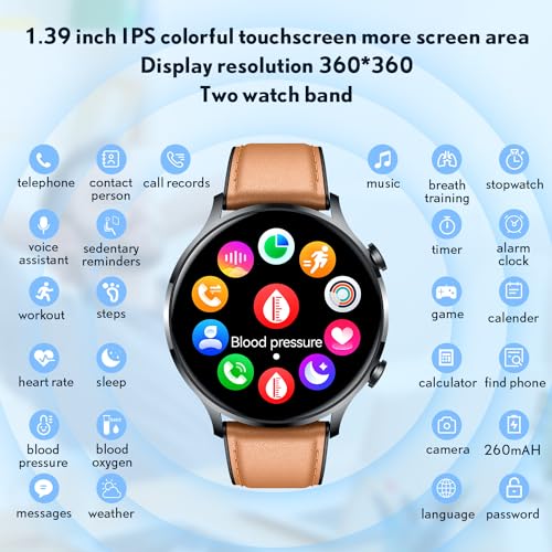 Bluetooth Smartwatch with Heart Rate Monitor and 114 Sports Modes