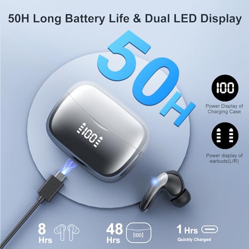 Bluetooth 5.3 Wireless Earbuds with Noise Cancelling