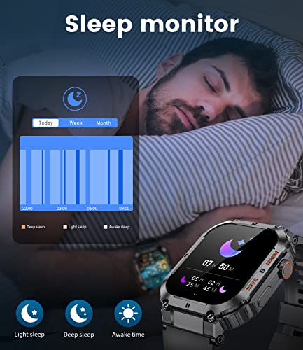 LIGE Military Smart Watch with 400mAh Battery