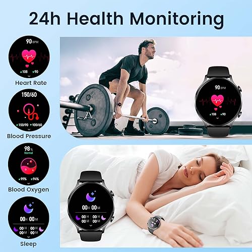 Men's Smartwatch: 1.42" Touch Screen, Heart Rate, GPS