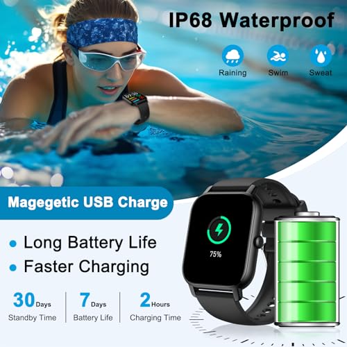1.85" Smart Watch: Calls, Tracker, Heart Rate, Sleep Monitor