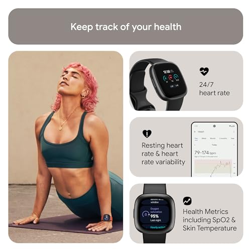 Fitbit Versa 4 GPS Smartwatch - iOS/Android Compatible, Black
