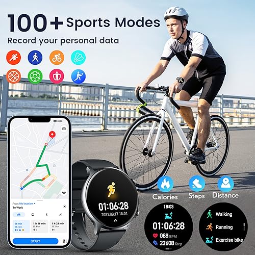 Men's Smartwatch: 1.42" Touch Screen, Heart Rate, GPS