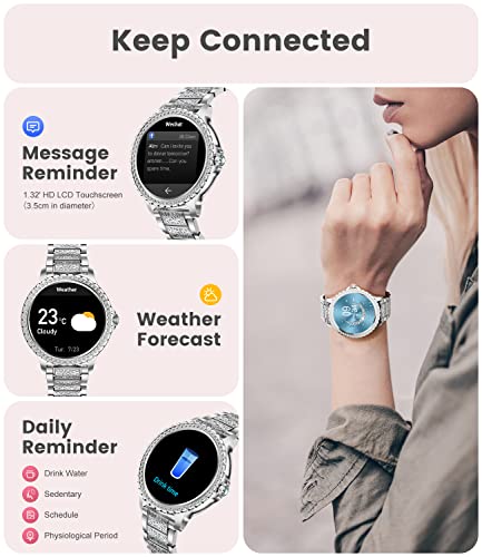 LIGE Women's Bluetooth Smartwatch, Fitness Tracker