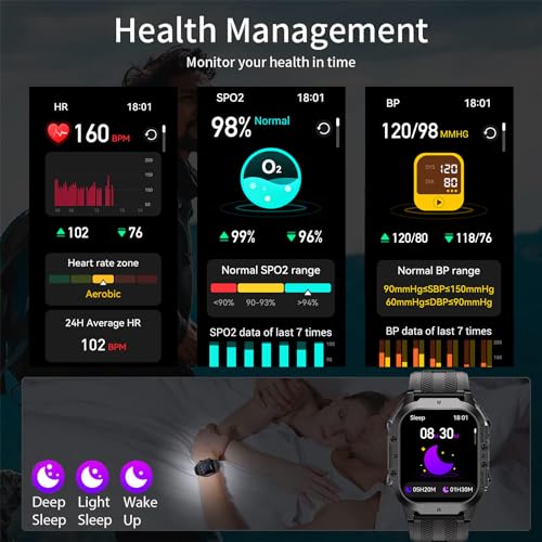 LEMFO 1.96" AMOLED Smart Watch: Men's 110+ Sports Modes